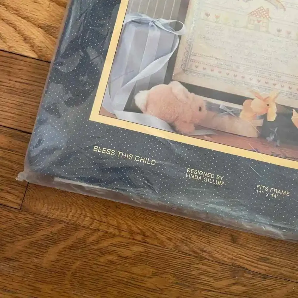 Bless This Child Vintage Counted Cross Stitch Kit by Sunset - embroidery kit